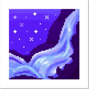 Pixel Art Magical Waterfall Posters and Art